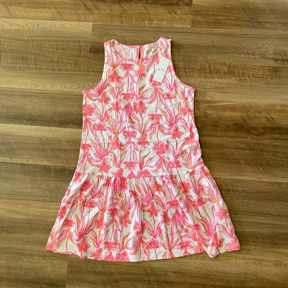 Lilly Pulitzer Pink Floral Sleeveless T-shirt Dress for Women